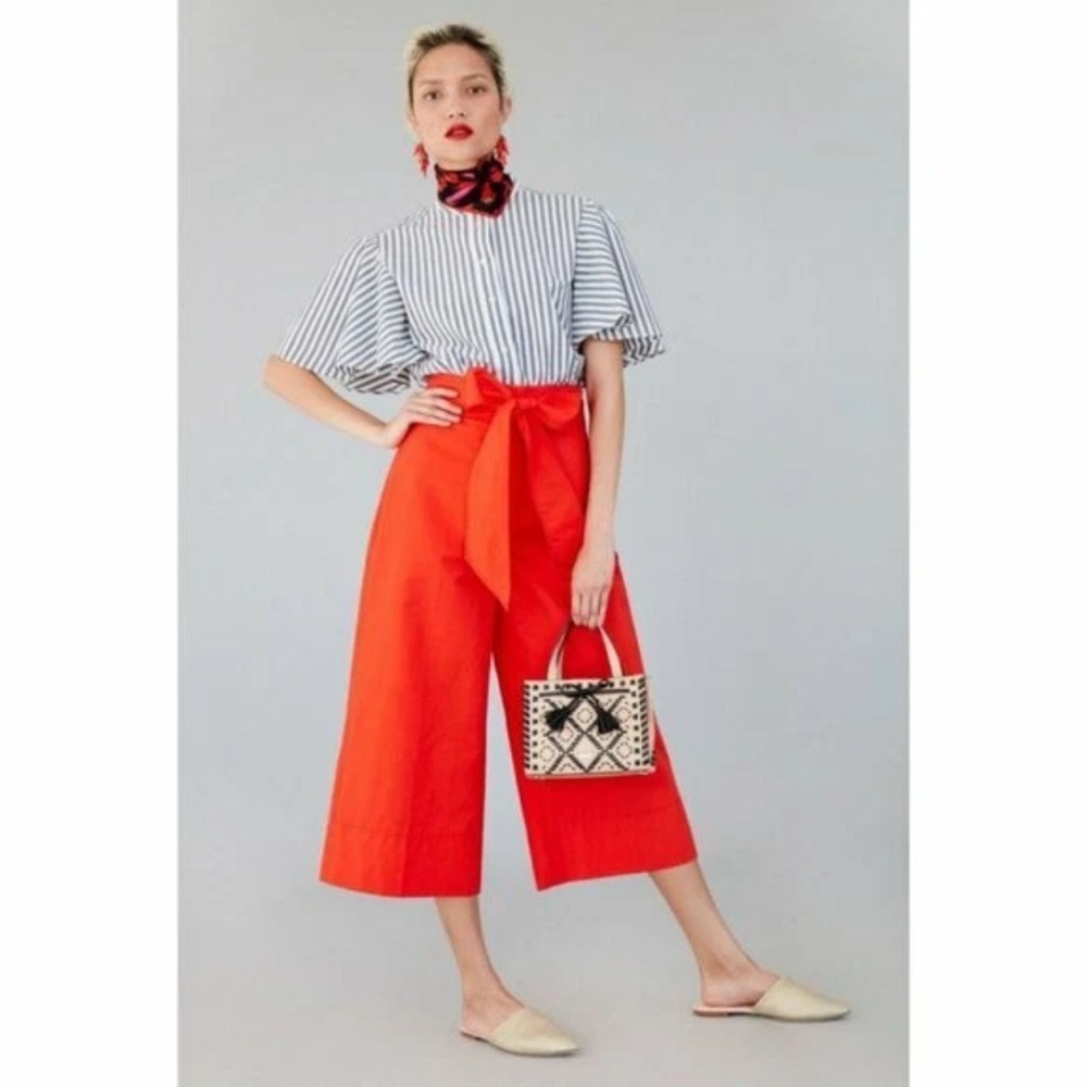 Kate Spade Vibrant Orange Slub Cotton/Linen Culotte Pants
Size 00 - Picture 1 of 9